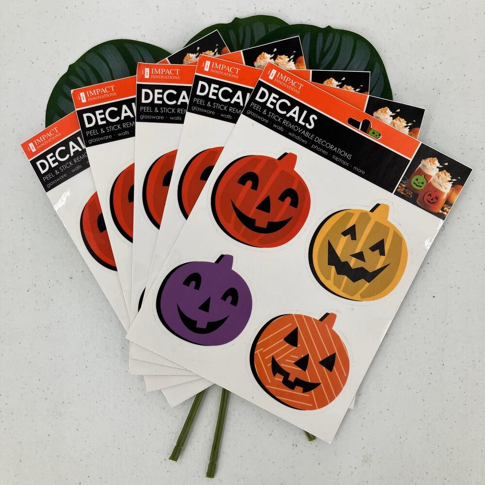 Impact Innovations Multi Colored Pumpkins Halloween Peel Stick Removable Decals